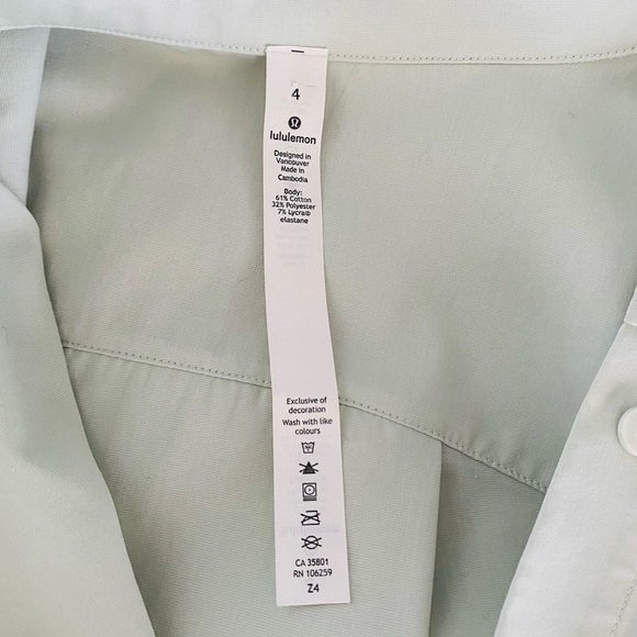 Lululemon Full Day Ahead Shirt Springtime/Mint Size 4 Button Down - Picture 13 of 14